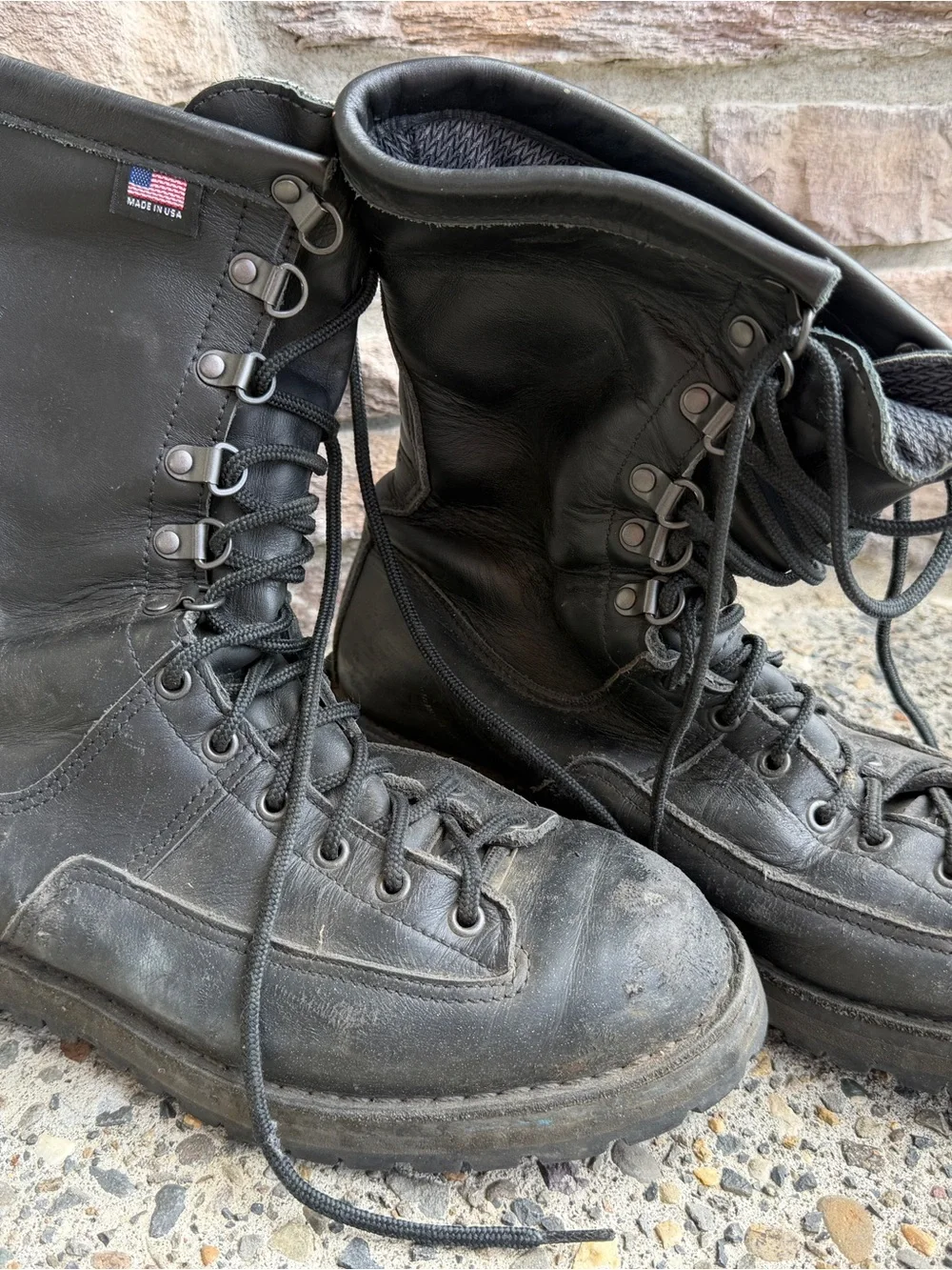Danner Black Made in USA Leather Combat Boots 11 1/2